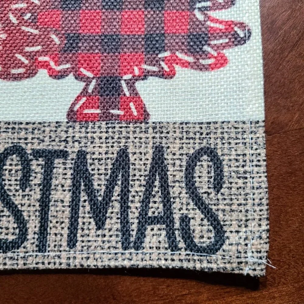 Christmas Table Runner Cottage Farmhouse Decor Red Black Holiday Decoration 72